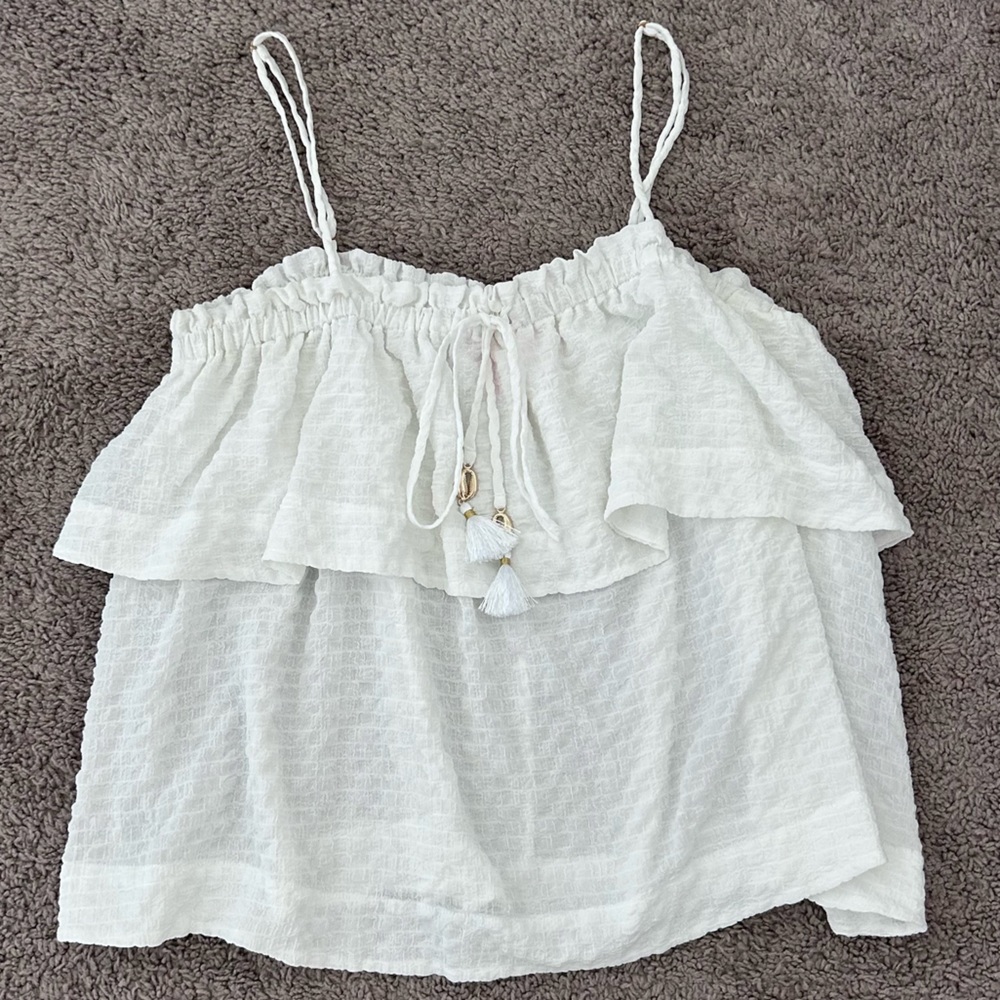 Lilly Pulitzer Resort White Sleeveless Mays Top Size Large